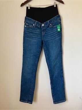 GAP Indigo Blue Maternity Jeans with Black Waistband | NWT